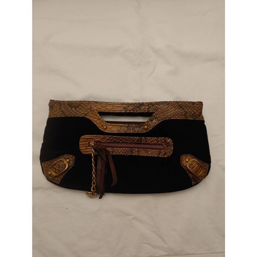XOXO Women's Brown Plush Velvet Handbag